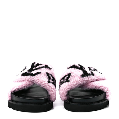Louis Vuitton Shearling Paseo Sandals 39 Pink 2 of 8