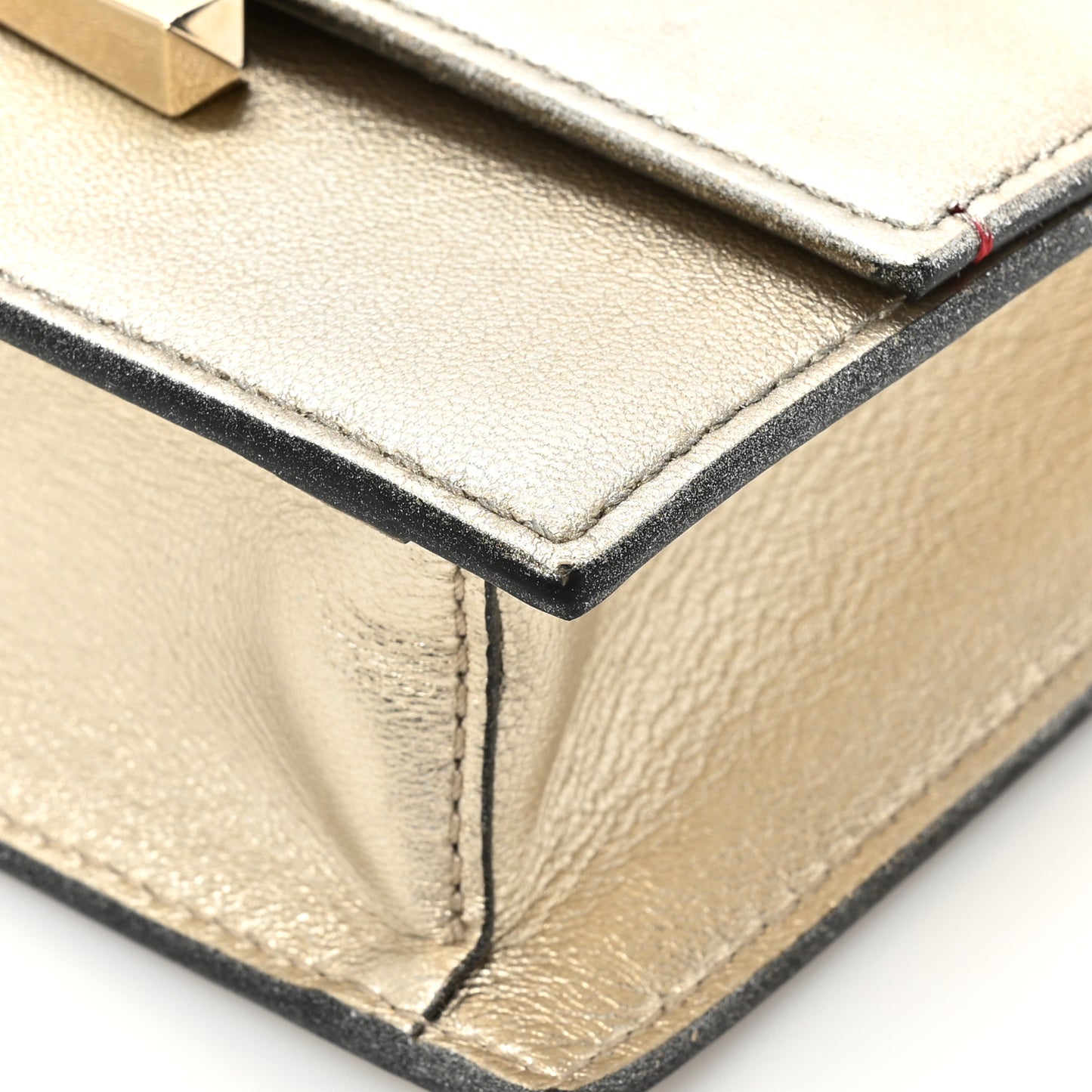 VALENTINO GARAVANI Metallic Nappa Small VCase Bag Platinum