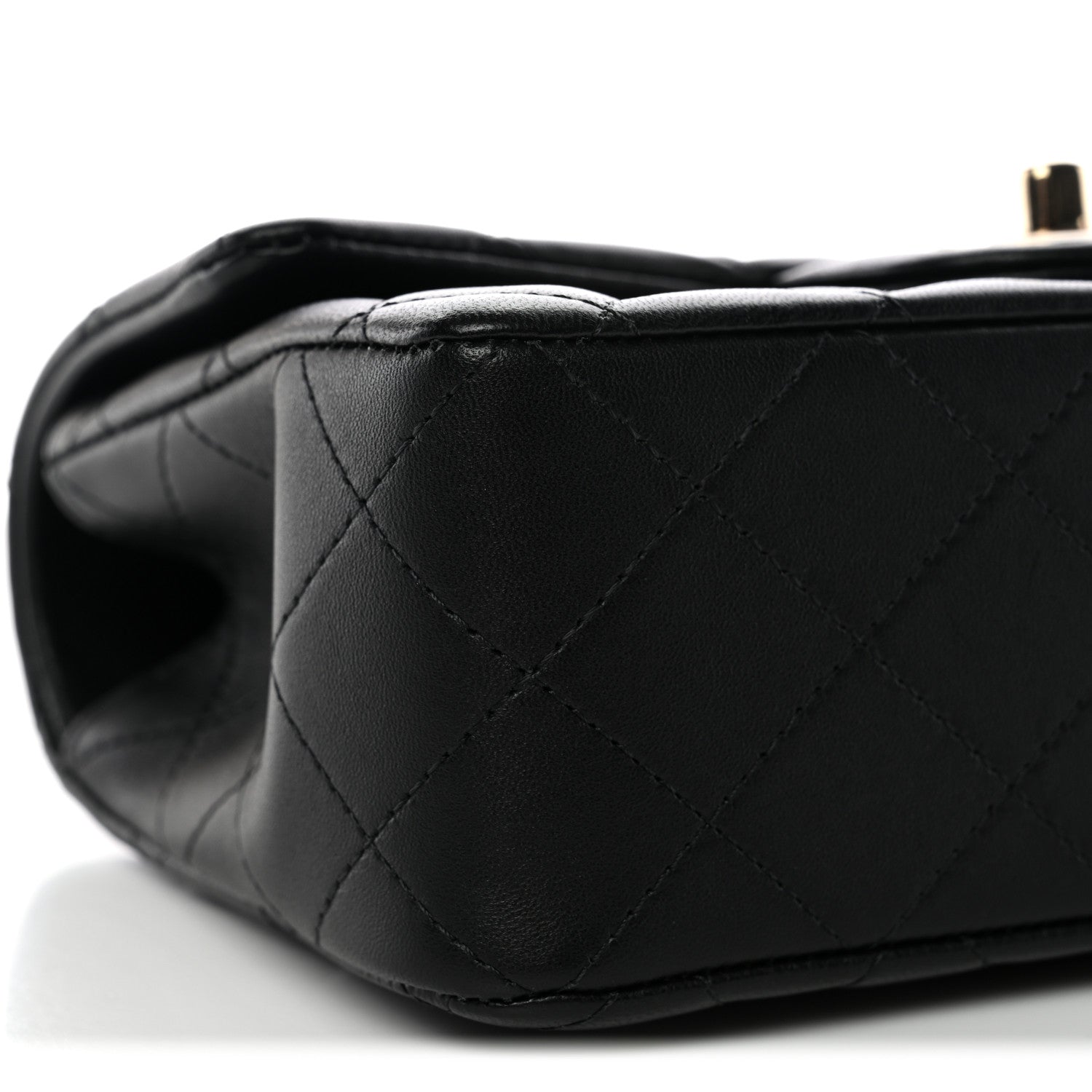 Chanel Lambskin Quilted Mini Top Handle Rectangular Flap Black 9 of 11