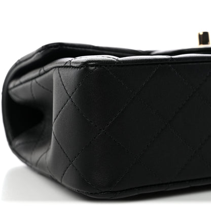 Chanel Lambskin Quilted Mini Top Handle Rectangular Flap Black 9 of 11