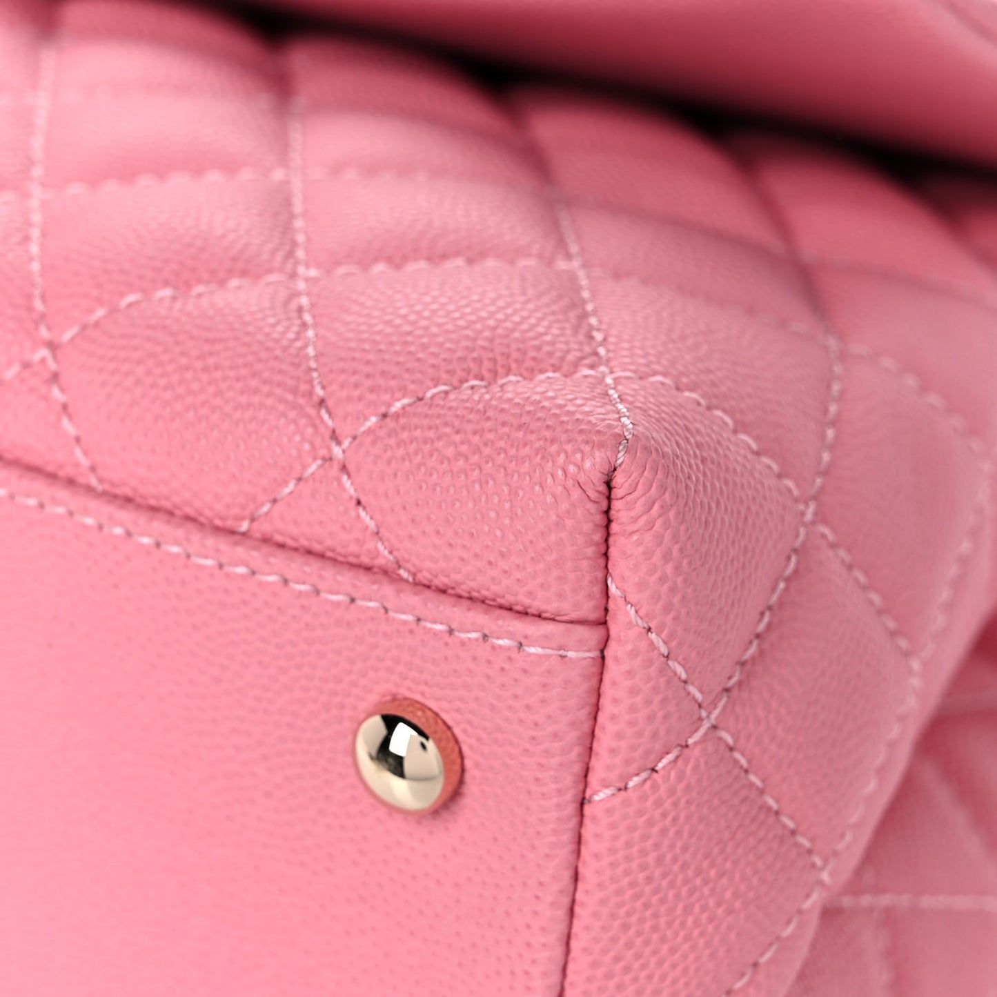 Caviar Quilted Small Coco Handle Flap Pink