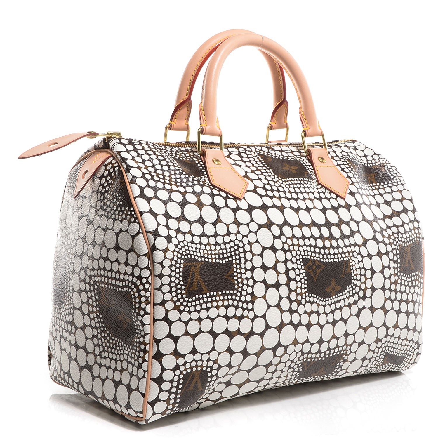 Louis Vuitton Monogram Kusama Town Speedy 30 White 3 of 7