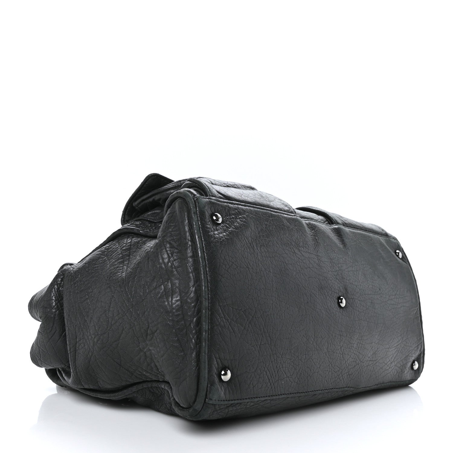 Chanel Distressed Lambskin Quilted Le Marais Front Pocket Bowling Bag Black 4 of 10