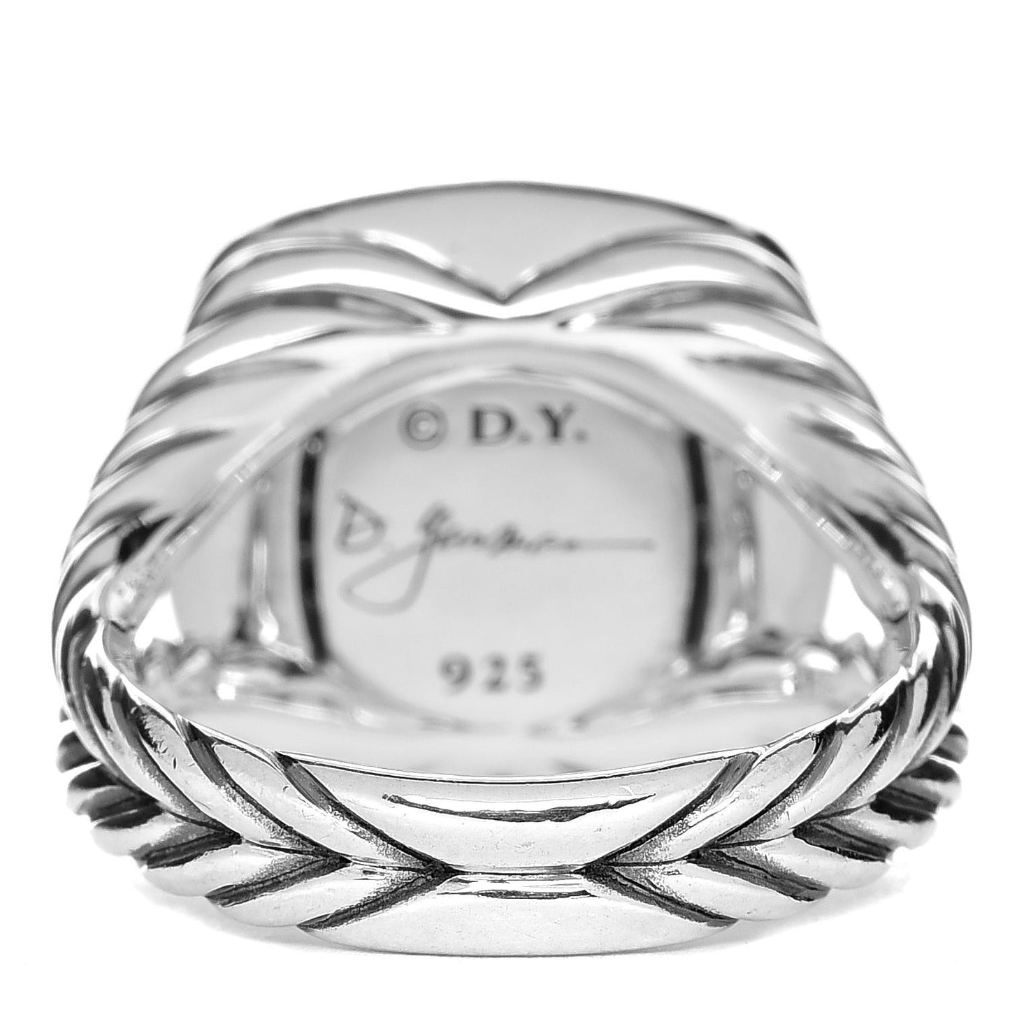 Sterling Silver Diamond 11mm Albion Pave Ring 49 5