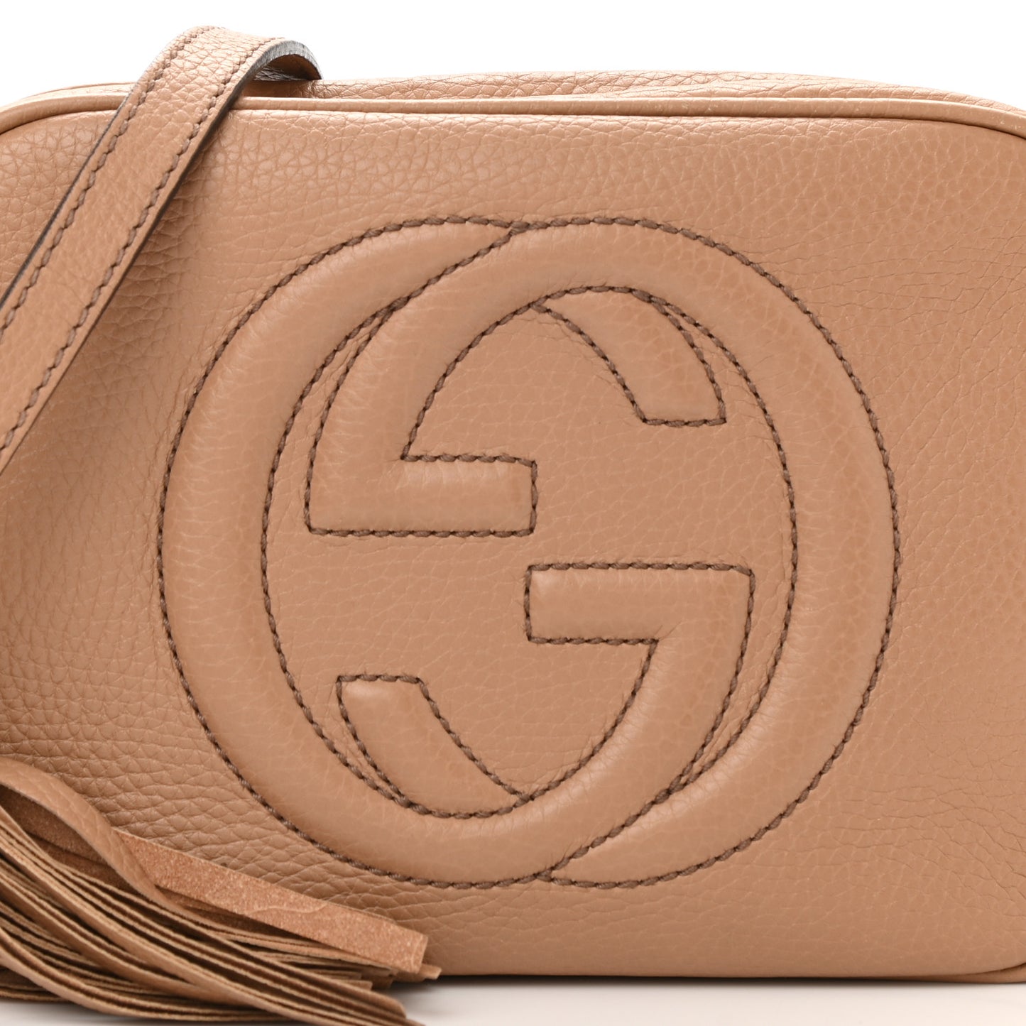 Pebbled Calfskin Small Soho Disco Bag Camelia