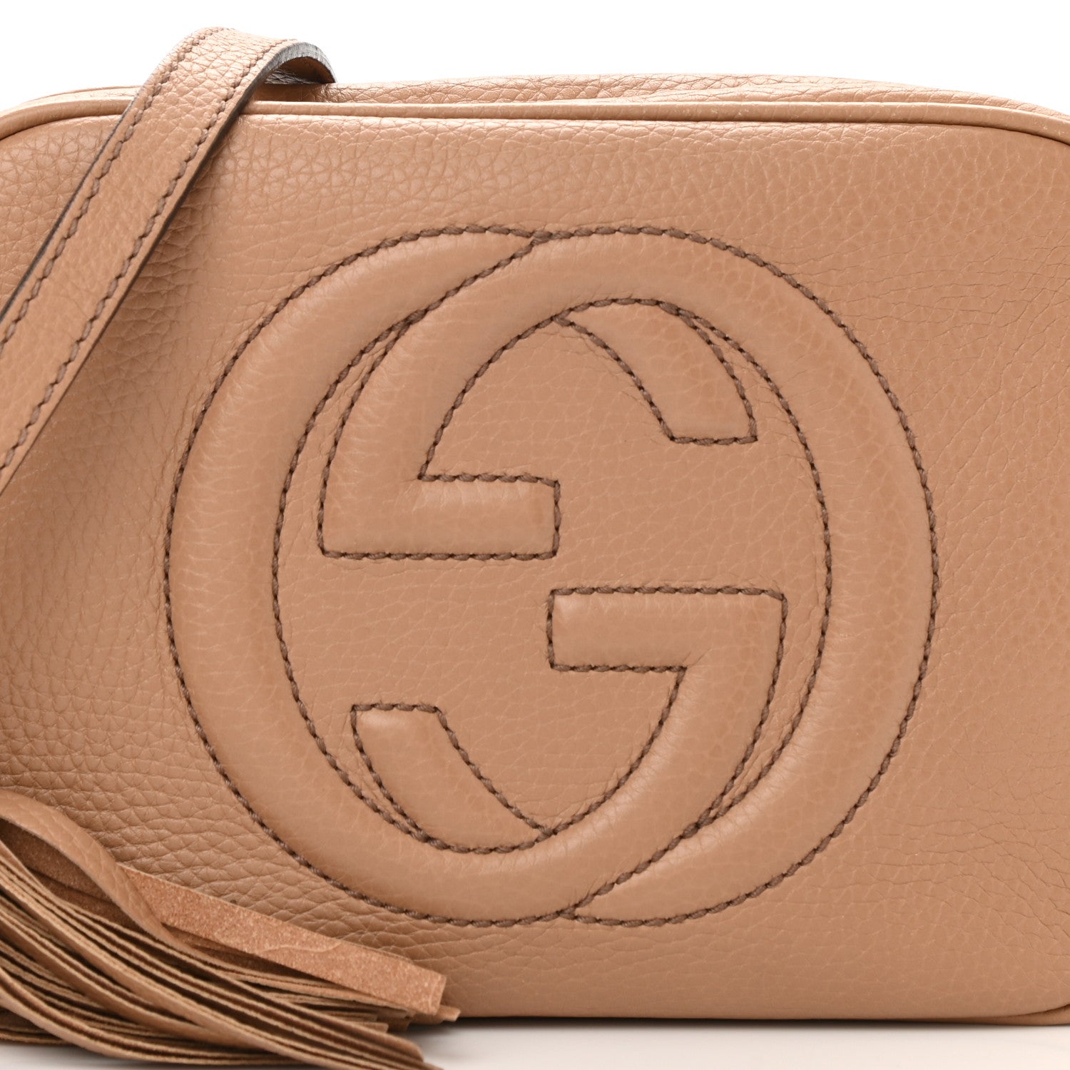 Gucci Pebbled Calfskin Small Soho Disco Bag Camelia 8 of 11