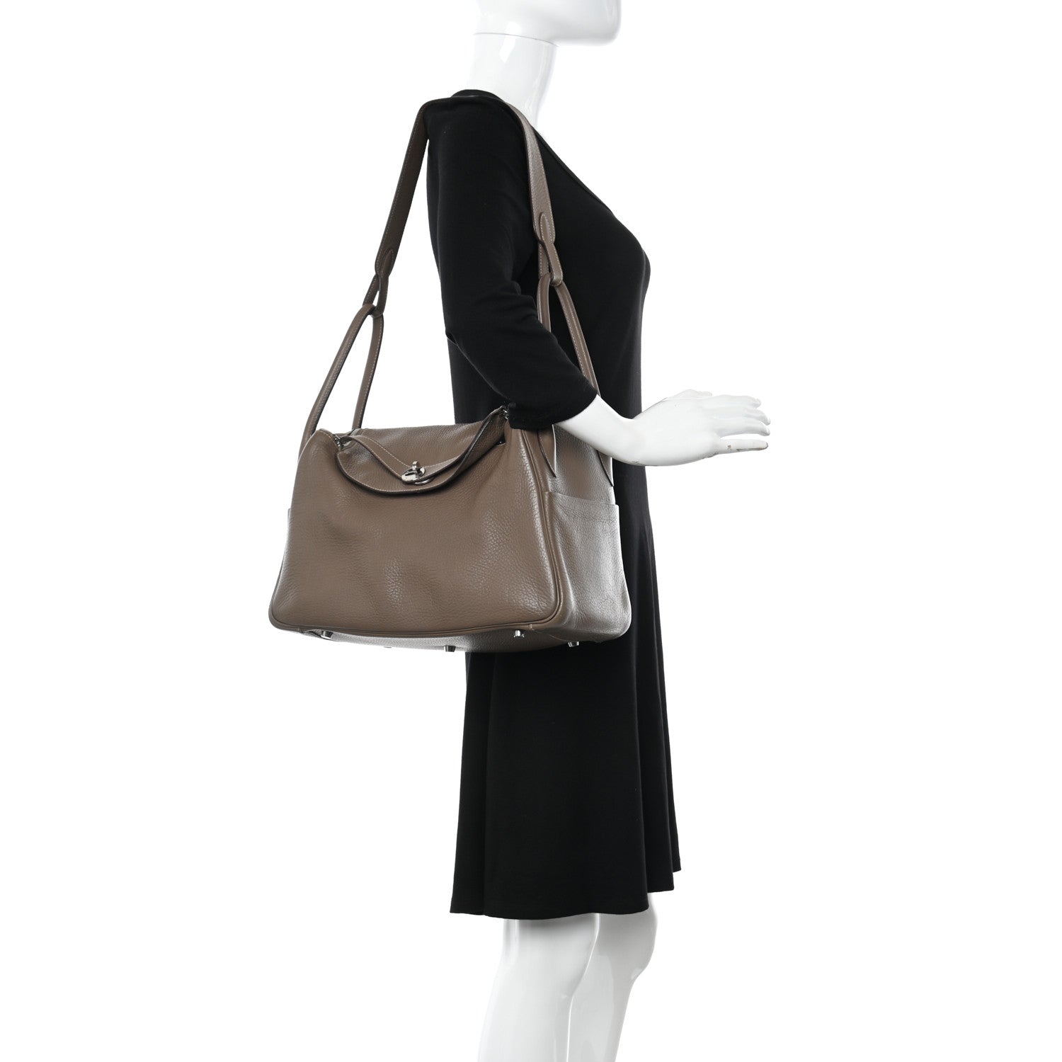 Hermes Taurillon Clemence Lindy 34 Etoupe 2 of 11