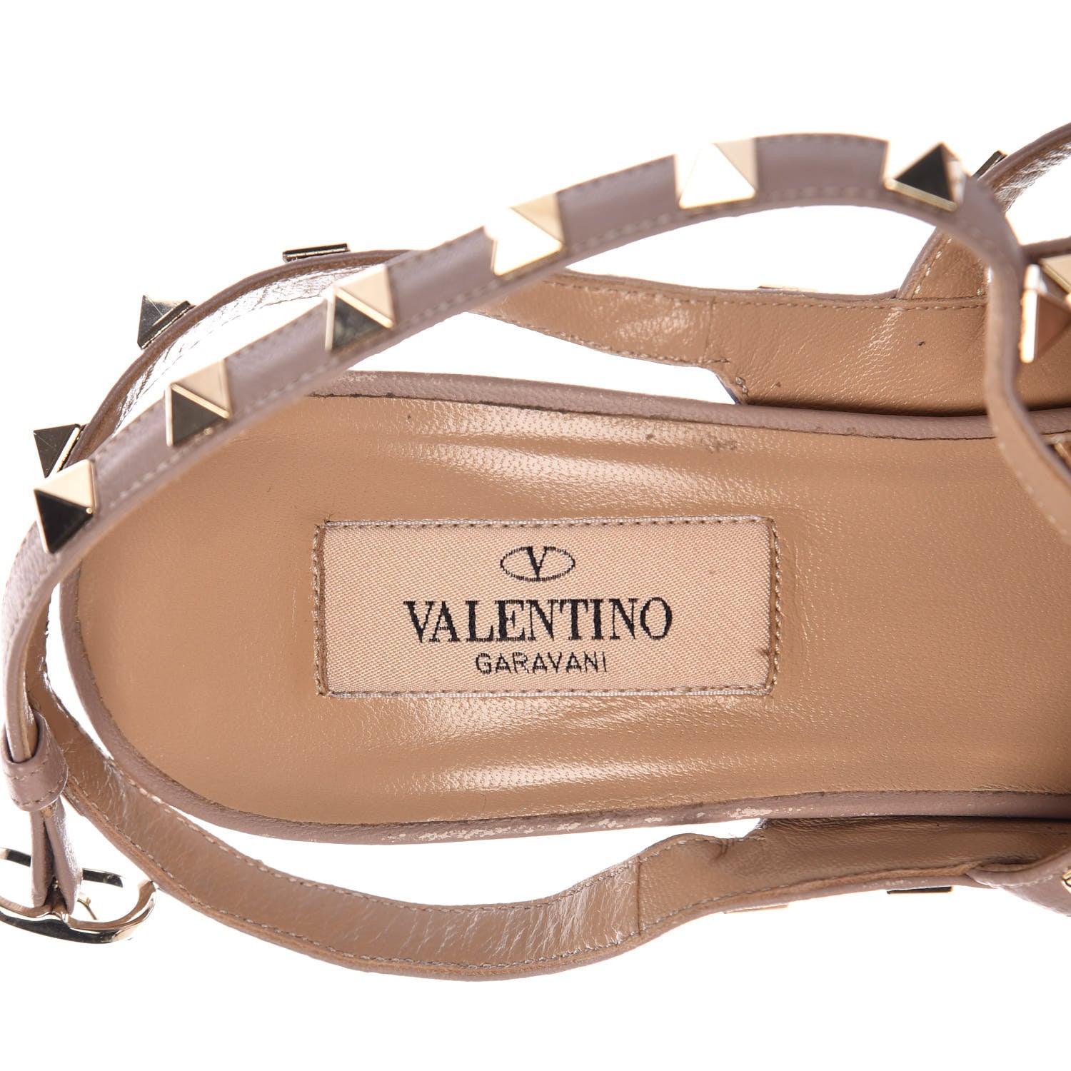 Valentino Garavani Calfskin Nappa Rockstud Ankle Strap 100mm Pumps 39.5 Light Stone Poudre 10 of 10