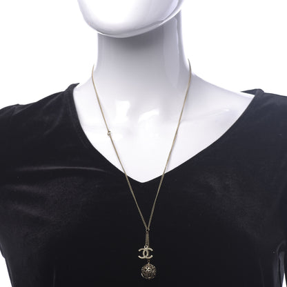 Chanel CC Ball Pendant Necklace Gold 2 of 6