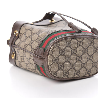 Gucci GG Supreme Monogram Web Mini Ophidia Bucket Bag Brown 5 of 11
