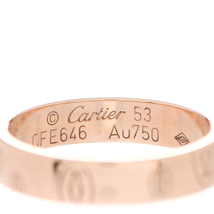 Cartier 18K Pink Gold 4mm Happy Birthday Band Ring 53 6.5 4 of 5