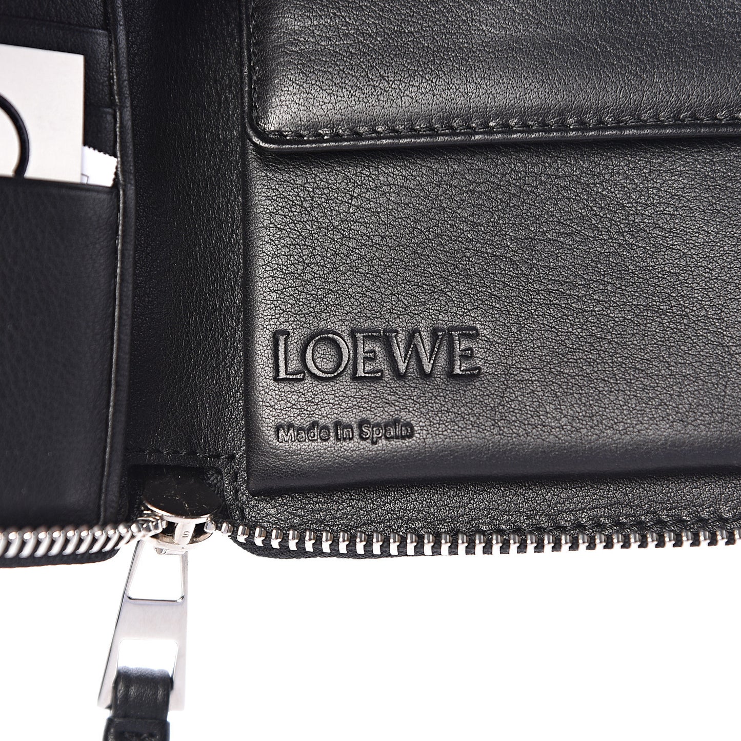 Calfskin Small Puzzle French Zip Around Wallet Black Pink Tulip Mocca