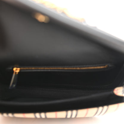 Burberry Smooth Calfskin 1983 Knight Check Link Shoulder Bag Black 5 of 10