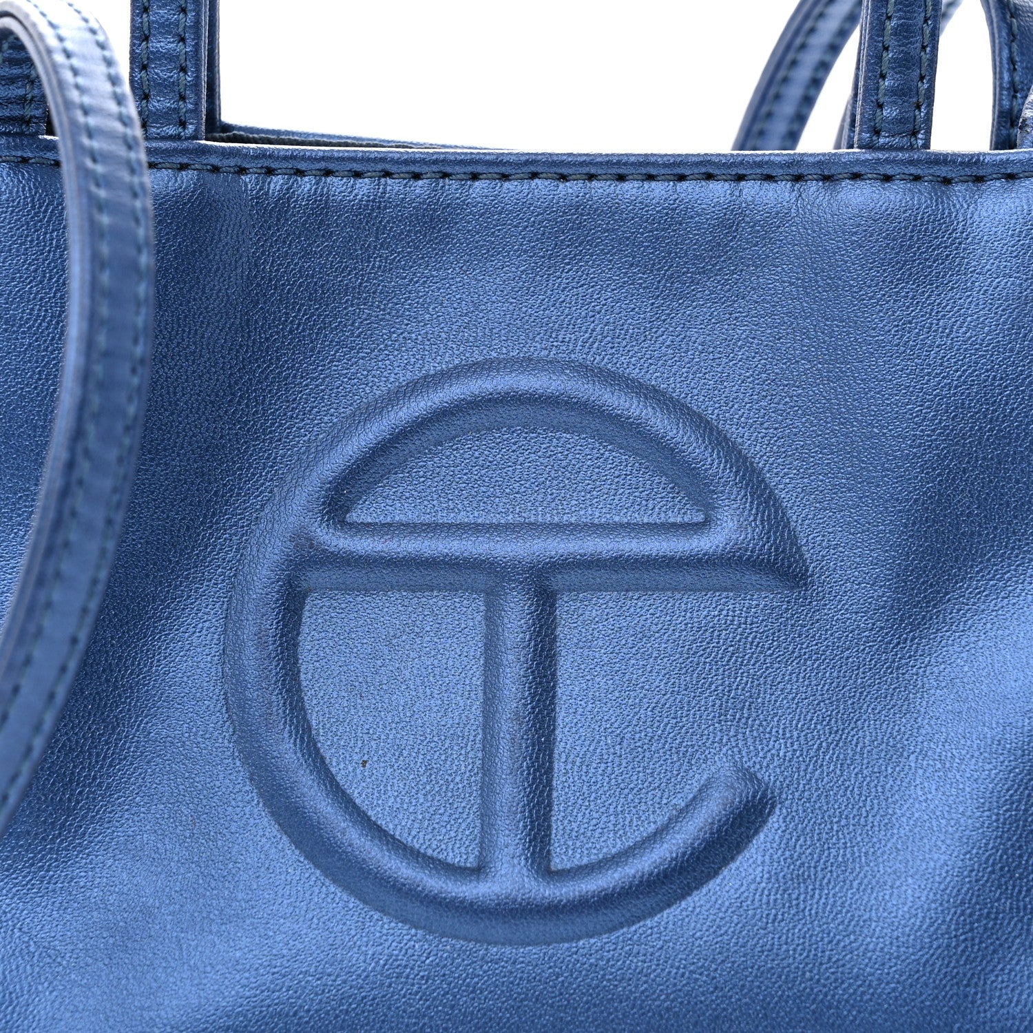 Telfar Metallic Vegan Leather Small Shopping Bag Cobalt 7 of 13