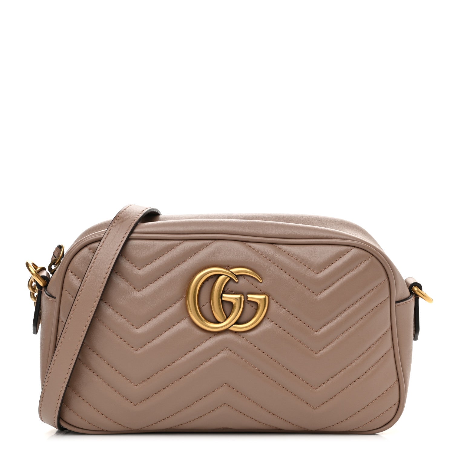 Gucci Calfskin Matelasse Small GG Marmont Chain Shoulder Bag Porcelain Rose 1 of 12