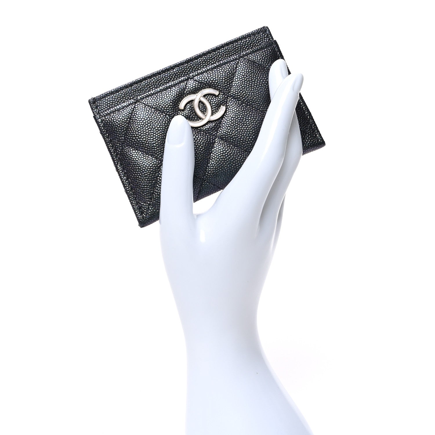 Chanel Iridescent Caviar Quilted Card Holder Black 2 of 11