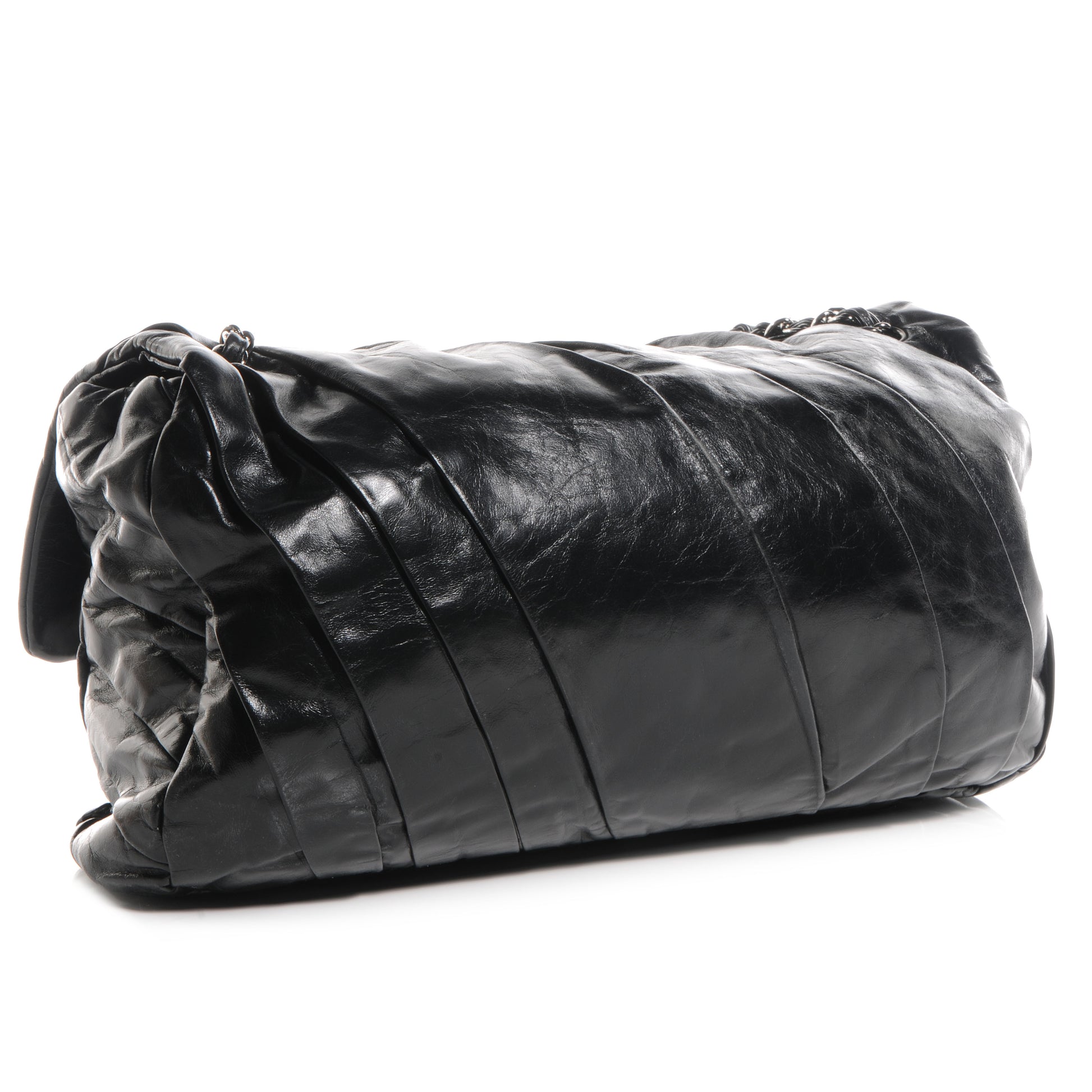 Chanel Glazed Calfskin Twisted Maxi Flap Black 3 of 7