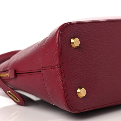 Balenciaga Signature Grained Calfskin Logo S Ville Top Handle Bag Rouge Grenat White 10 of 11
