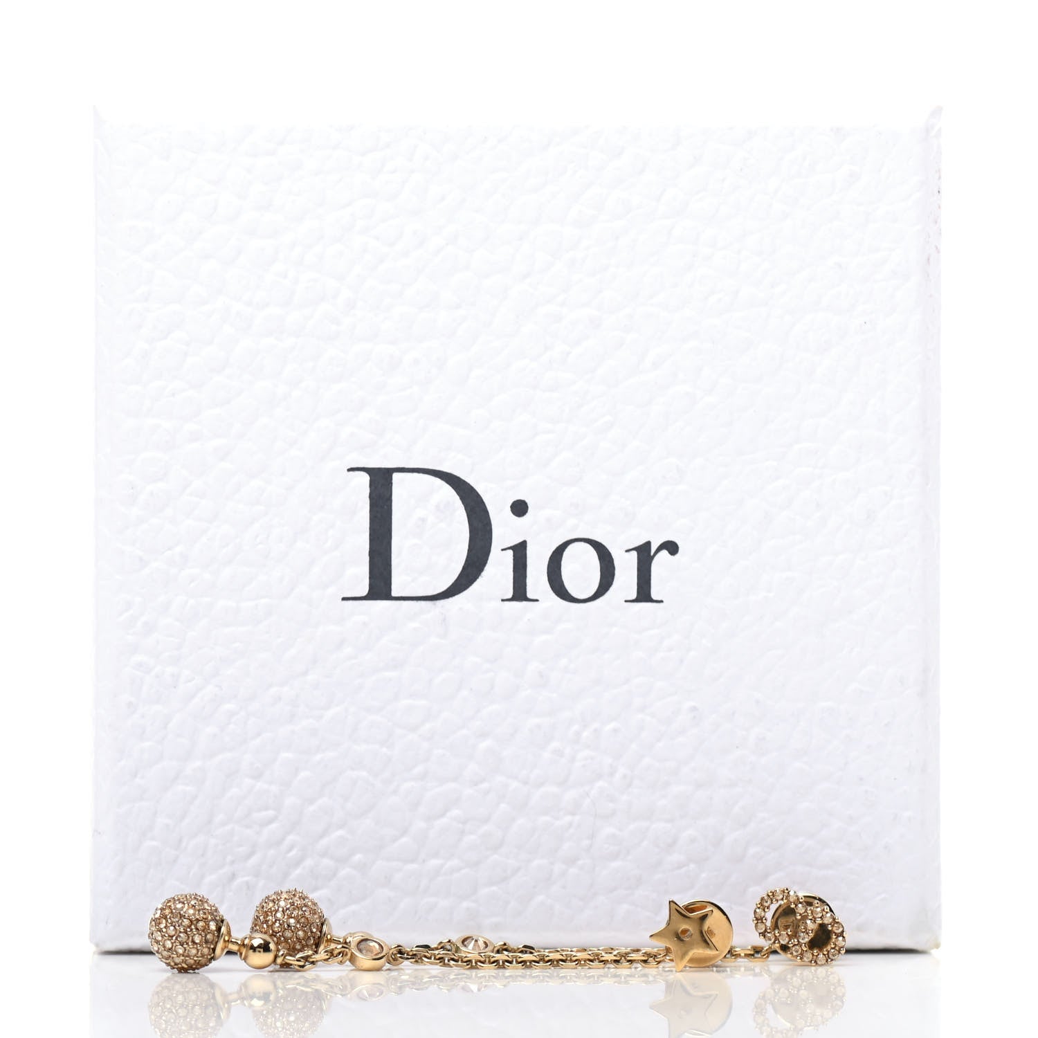 Christian Dior Crystal Star CD Tribal Dangle Chain Earrings Gold 5 of 5