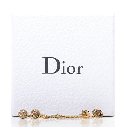 Christian Dior Crystal Star CD Tribal Dangle Chain Earrings Gold 5 of 5