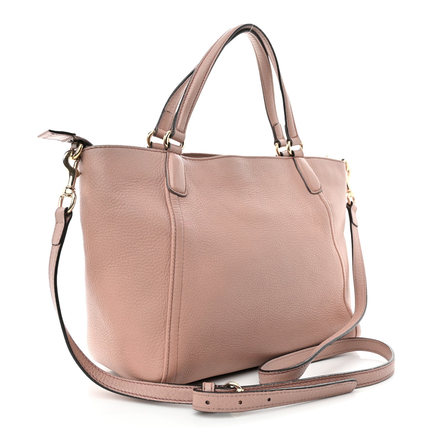 Gucci Pebbled Calfskin Small Soho Top Handle Bag Light Pink 3 of 15