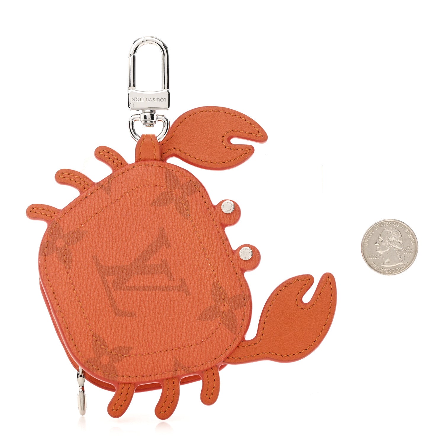 Louis Vuitton Monogram Crab Bag Charm Orange 2 of 5