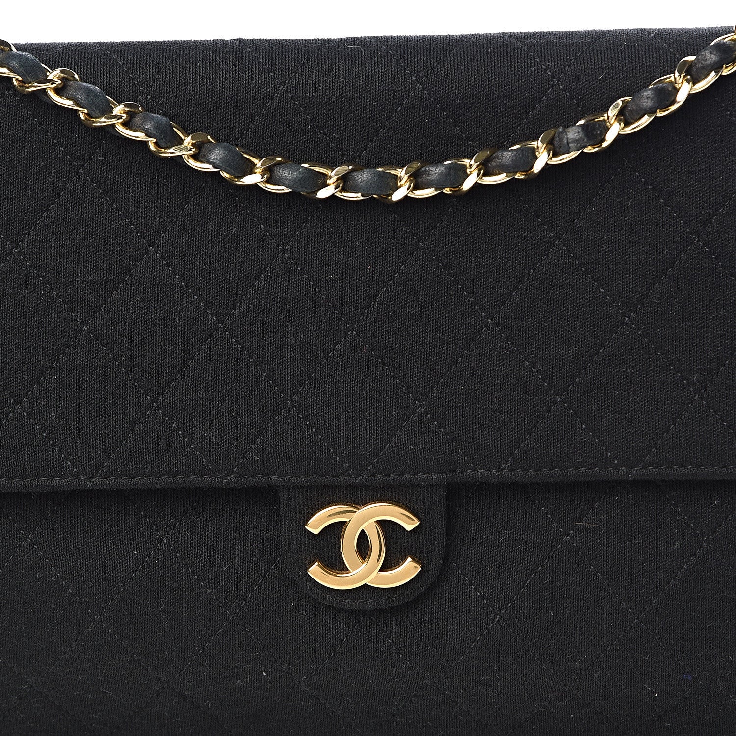 Chanel Jersey Quilted Medium Single Flap Black 12 of 12