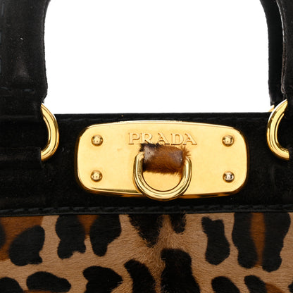 Prada Cavallino Leopard Print Tote Sabbia Moro 12 of 14