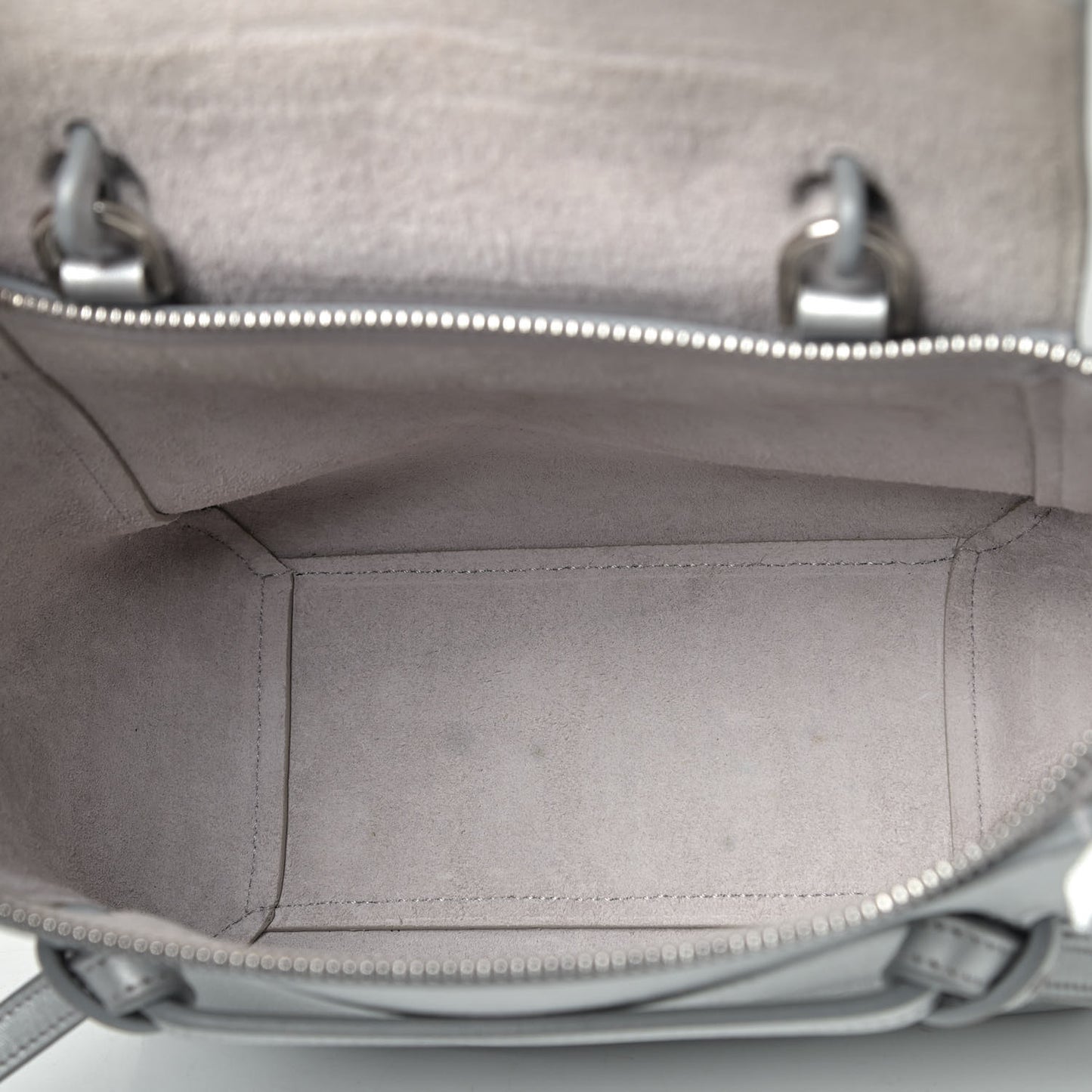 Laminated Calfskin Nano Belt Bag Silver