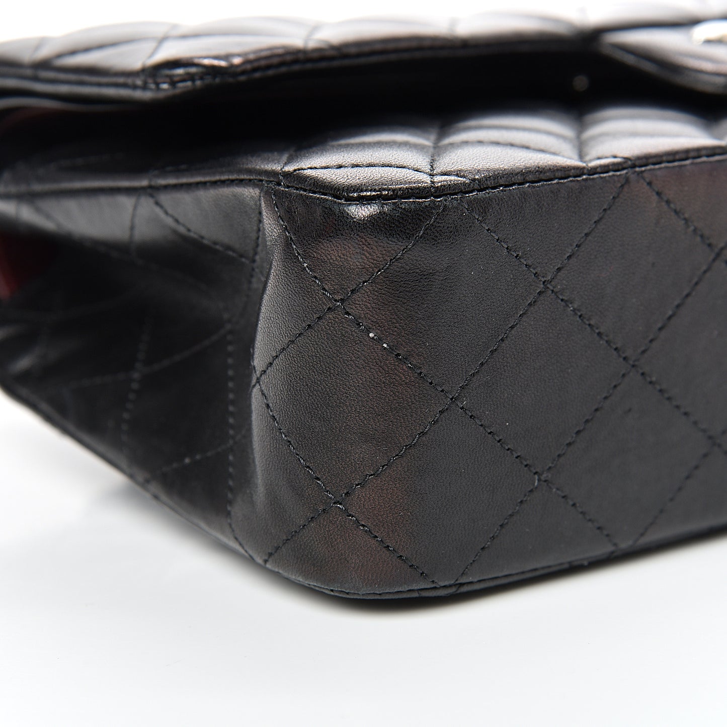 Lambskin Quilted Medium Double Flap Black