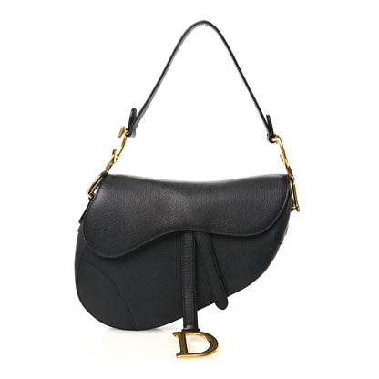 Christian Dior Grained Calfskin Saddle Bag Black 1 of 10