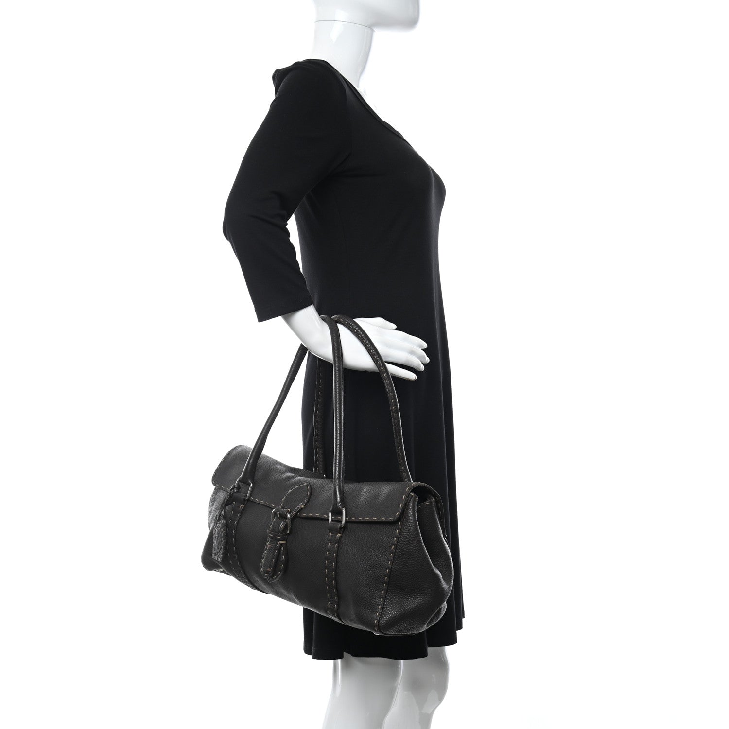 Fendi Cuoio Romano Selleria Shoulder Bag Testa di Moro 2 of 14