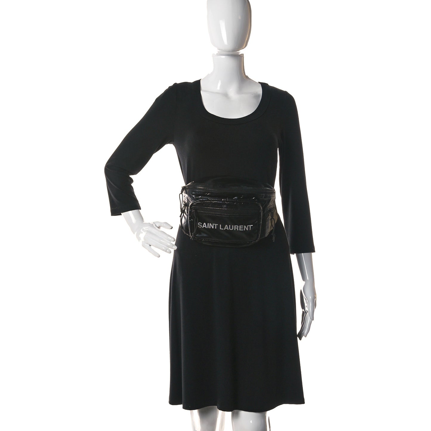 Nylon Logo Ripstop Body Belt Bag Black