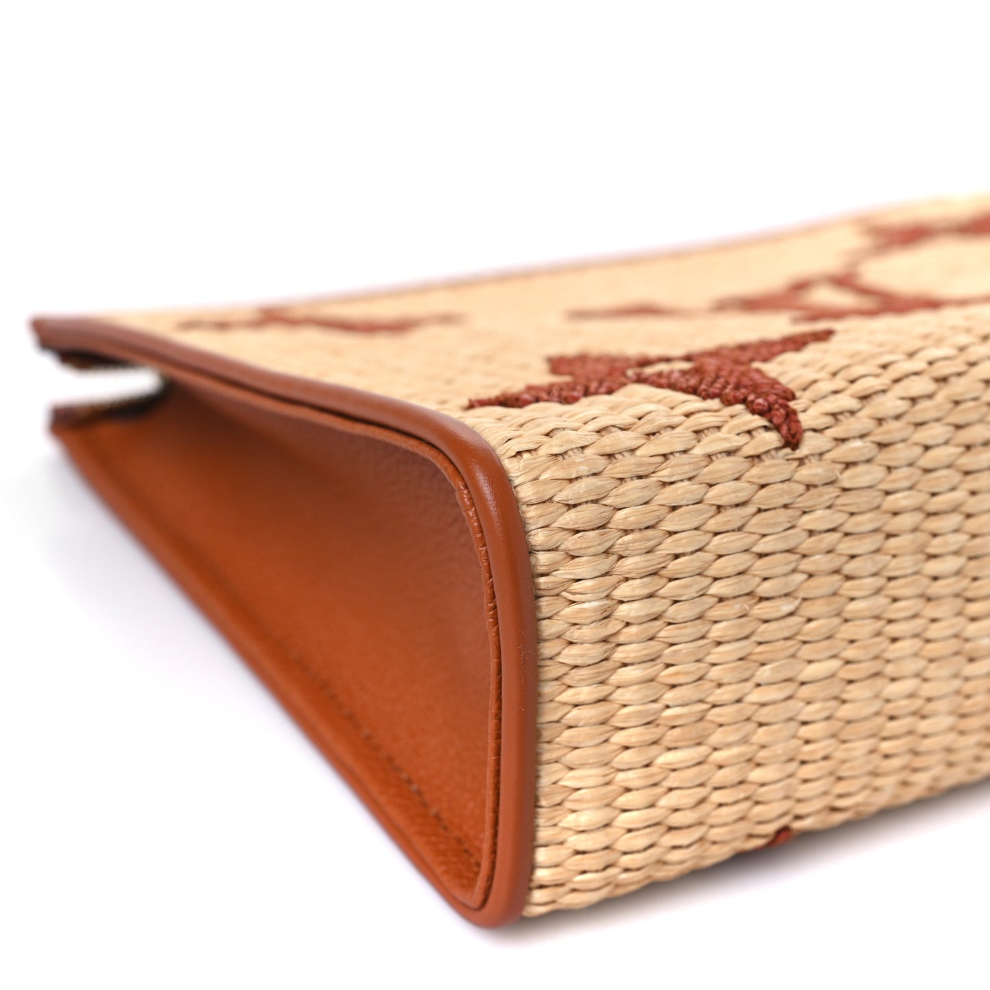 Raffia Monogram Giant Toiletry Pouch 26 Tan