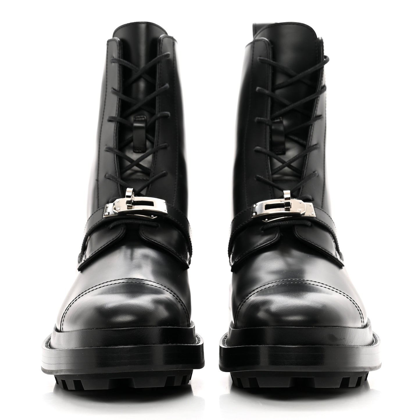 Glossed Calfskin Funk Ankle Boots 38 Black