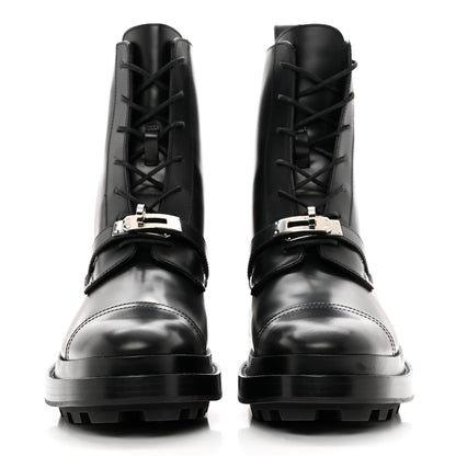 Hermes Glossed Calfskin Funk Ankle Boots 38 Black 2 of 9
