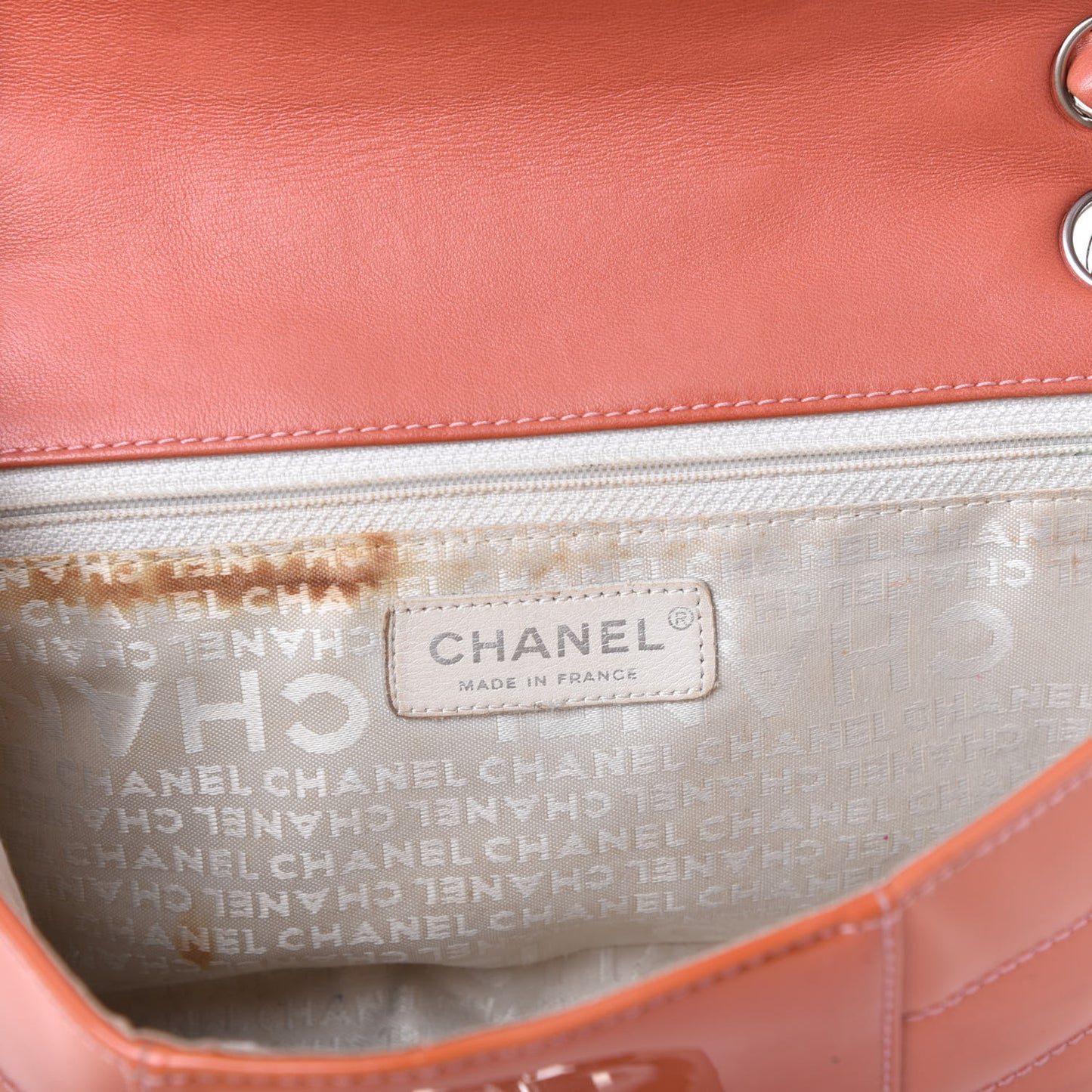 Patent Horizontal Quilted Medium Single Flap Pink