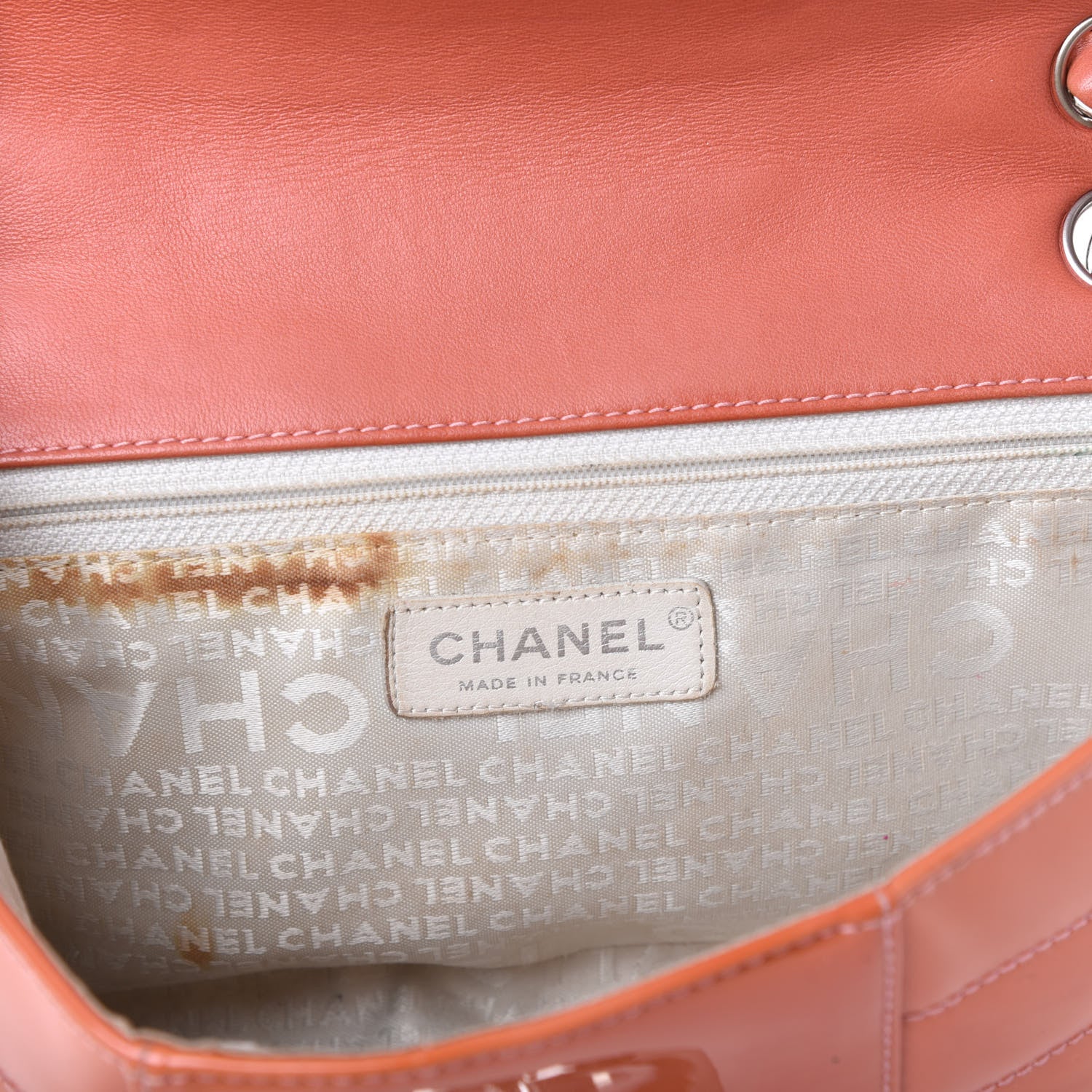 Chanel Patent Horizontal Quilted Medium Single Flap Pink 9 of 13