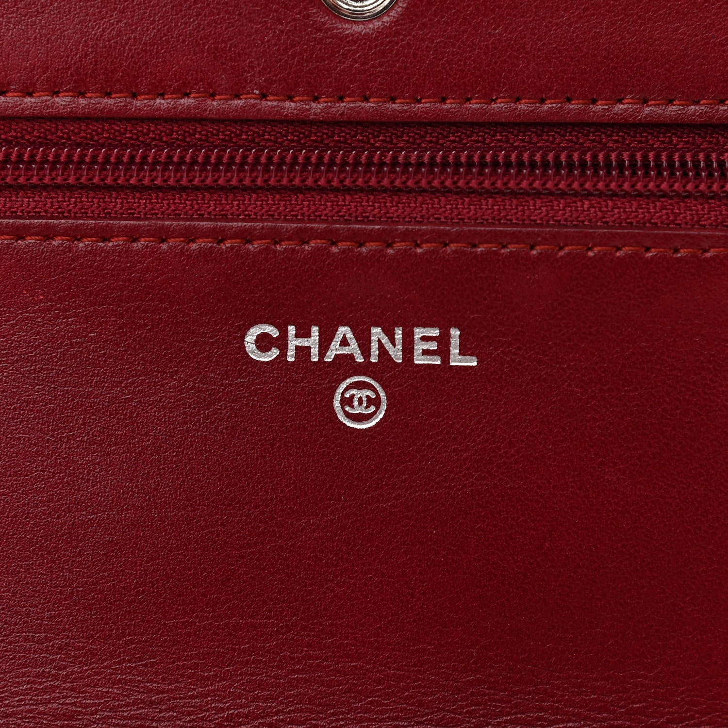 Chanel Patent Quilted Wallet On Chain WOC Red 6 of 14