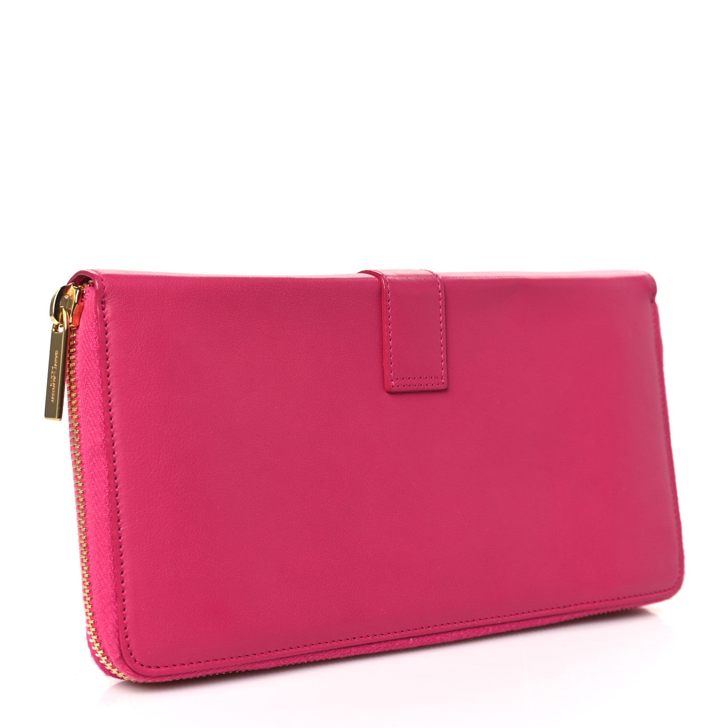 Saint Laurent Calfskin Classic Y Ligne Zip Around Wallet Fuchsia 3 of 6