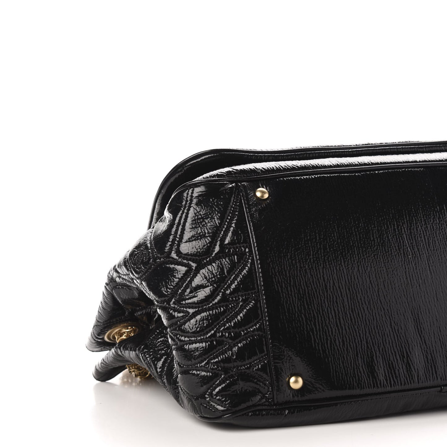 Vinyl Rodeo Accordion Flap Bag Black