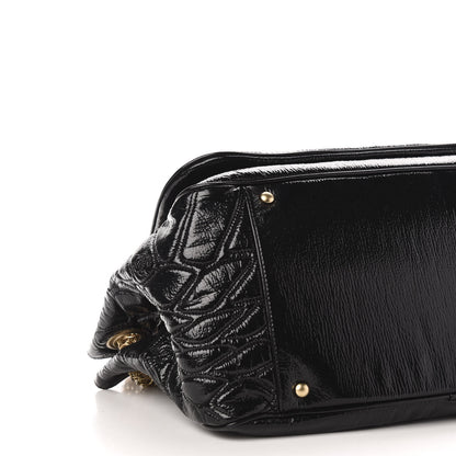 Chanel Vinyl Rodeo Accordion Flap Bag Black 9 of 11