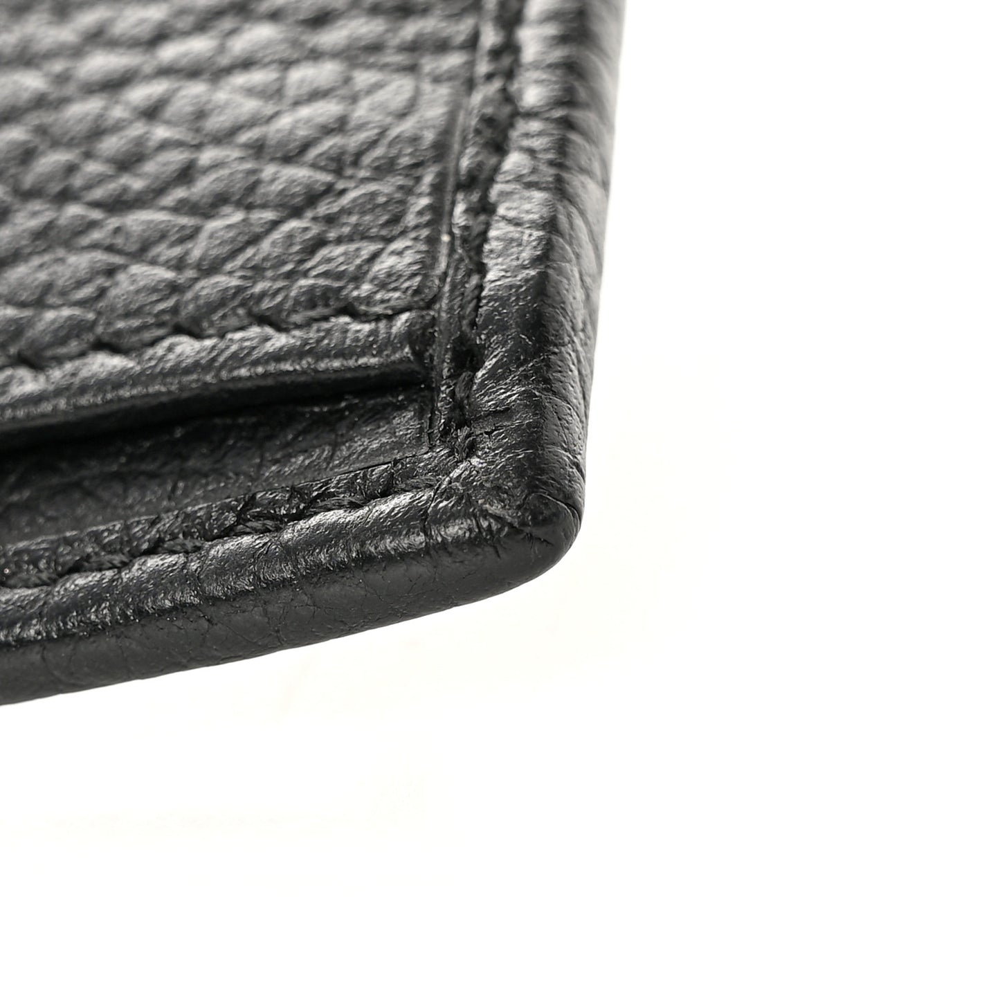 Pebbled Calfskin Soho Compact Flap Wallet Black