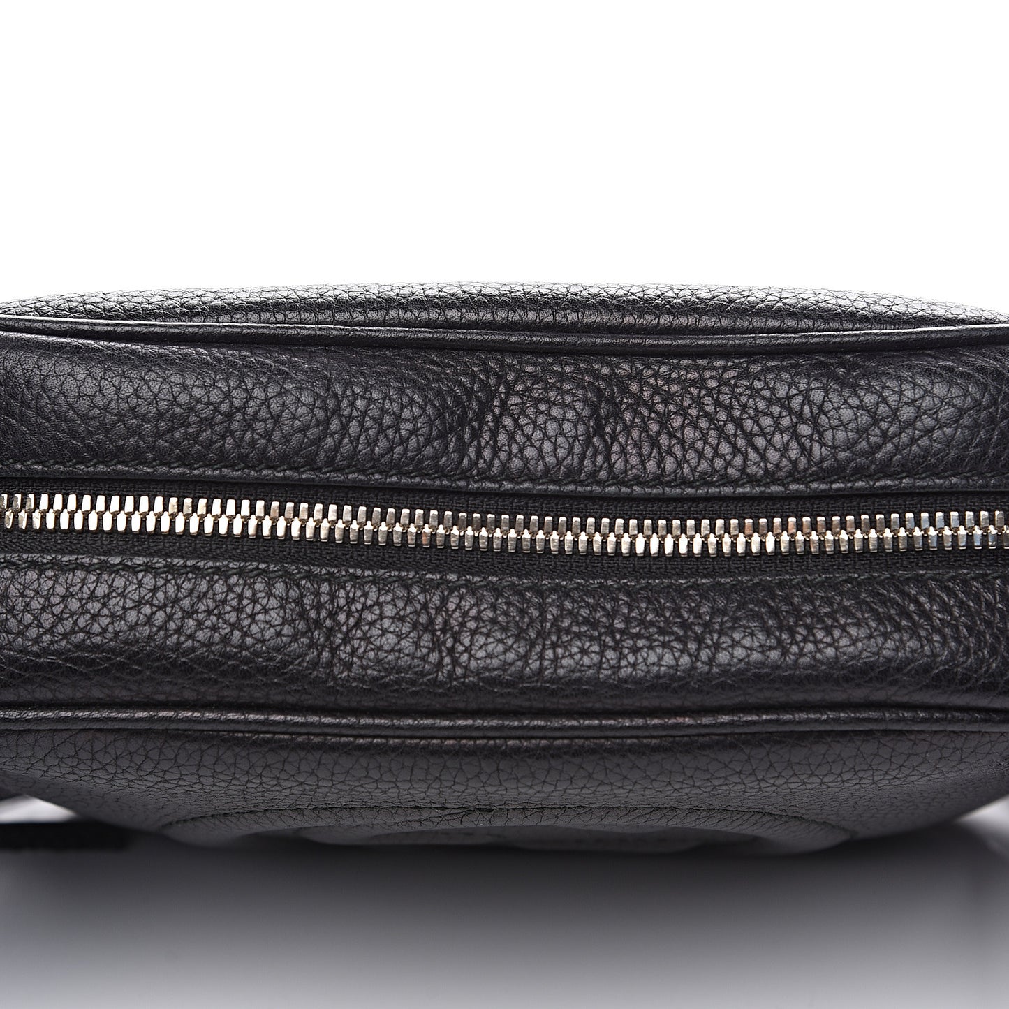 Pebbled Calfskin Small Soho Disco Bag Black