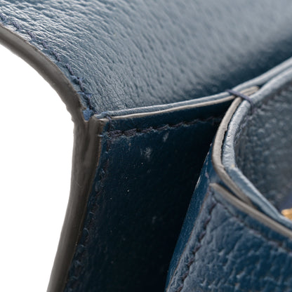 Gucci X ADIDAS Textured Dollar Calfskin Web Trefoil Mini Horsebit 1955 Shoulder Bag Navy Blue Red 12 of 12