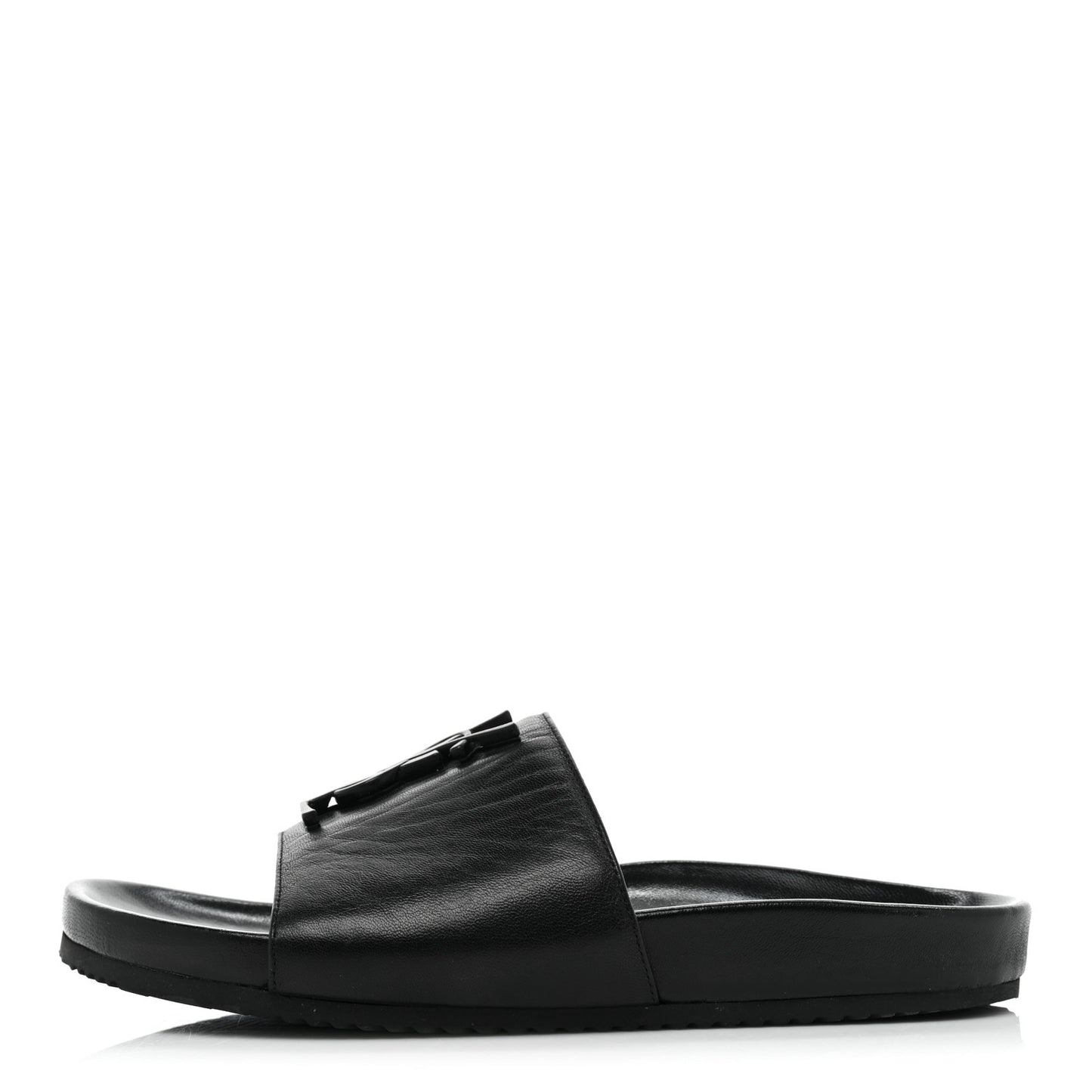 Calfskin Monogram Jimmy Joan Slide Sandals 37 Black