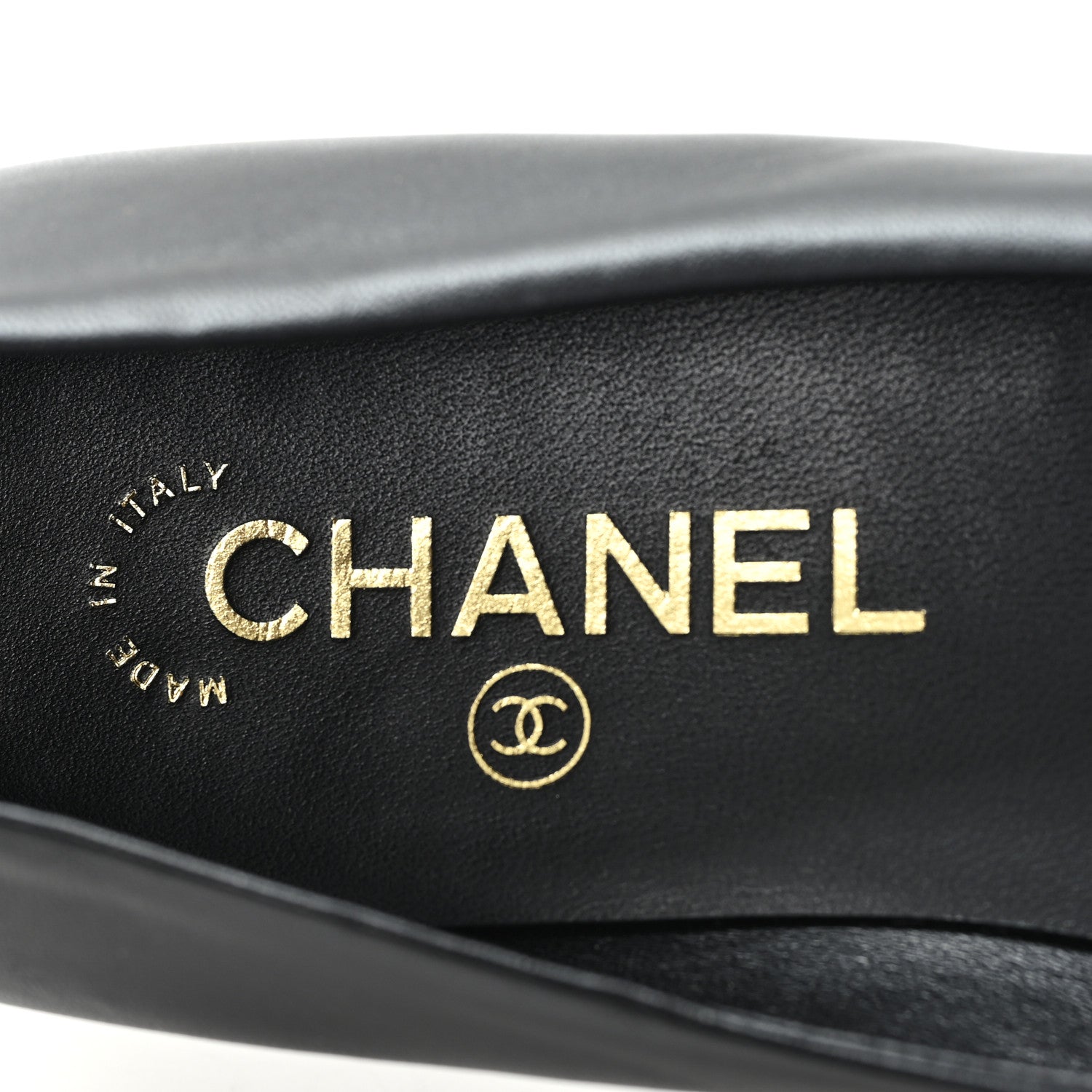 Chanel Lambskin Cap Toe CC Ankle Chain Ballerina Flats 36.5 Black 8 of 9