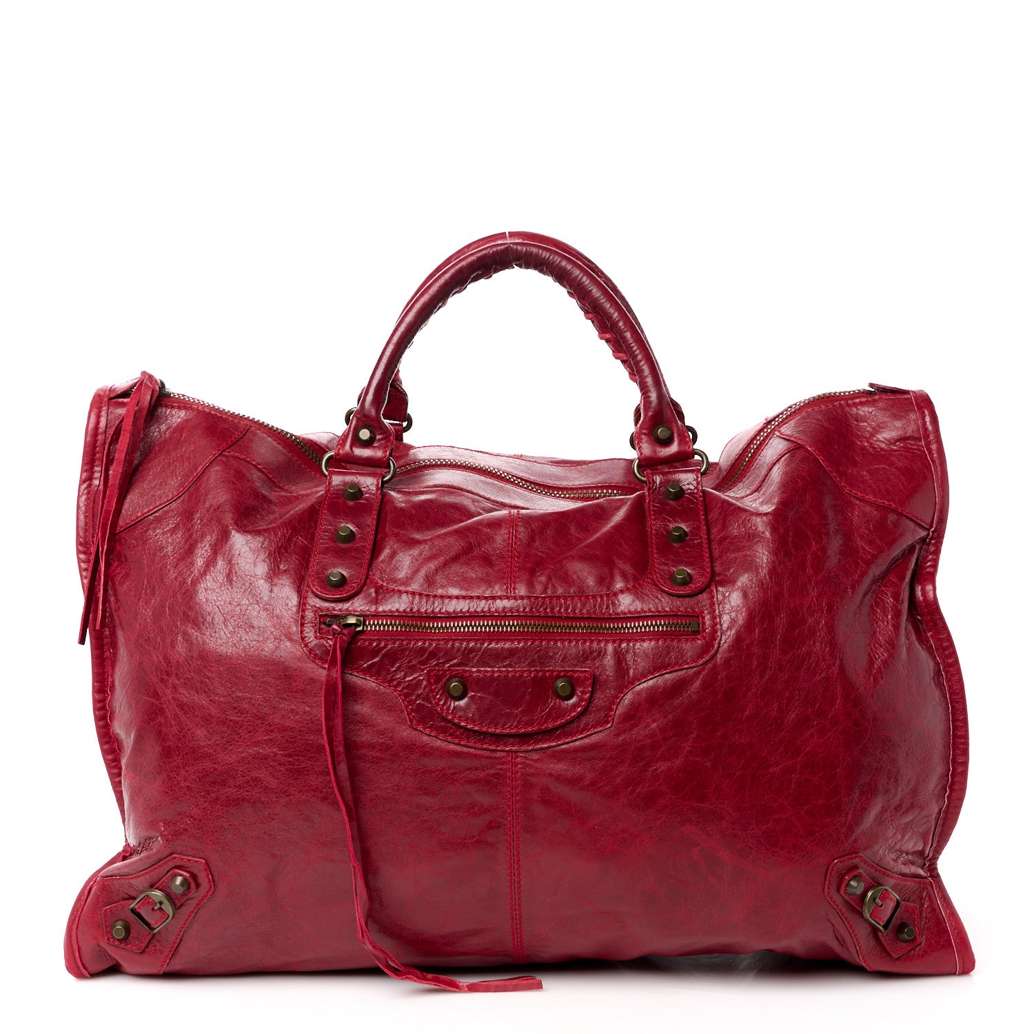 Balenciaga Agneau Classic Hardware Weekender Rouge Theatre 1 of 14
