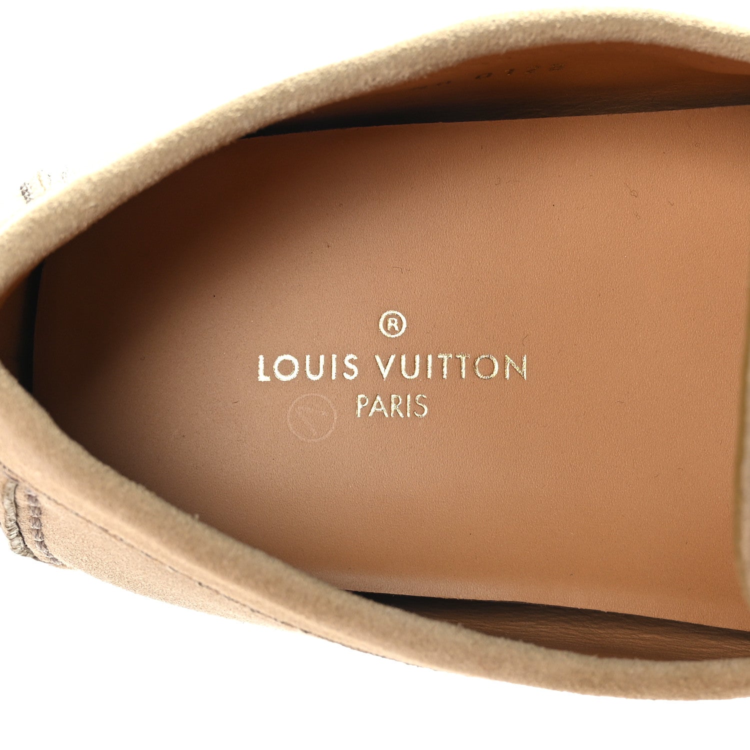 Louis Vuitton Suede Calfskin LV Porto Vecchio Moccasin Loafers 7.5 Beige 7 of 9