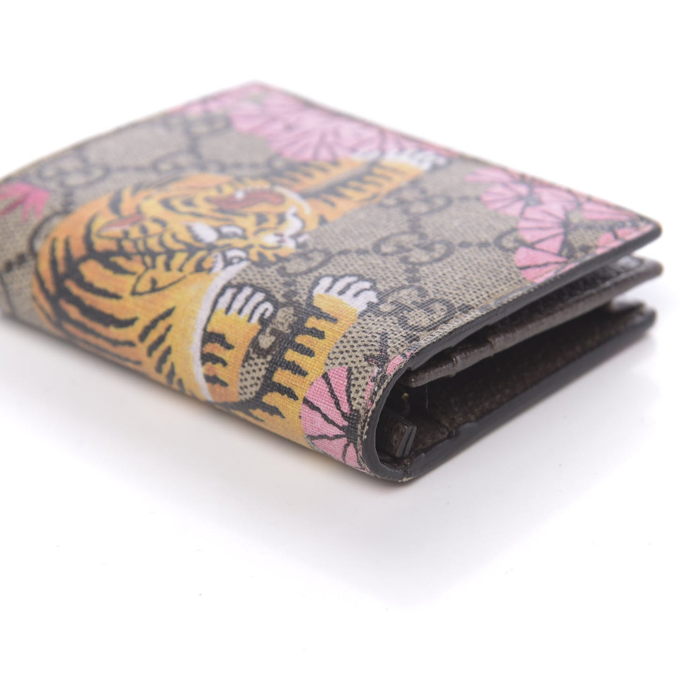 GG Supreme Monogram Bengal Card Case Beige Pink